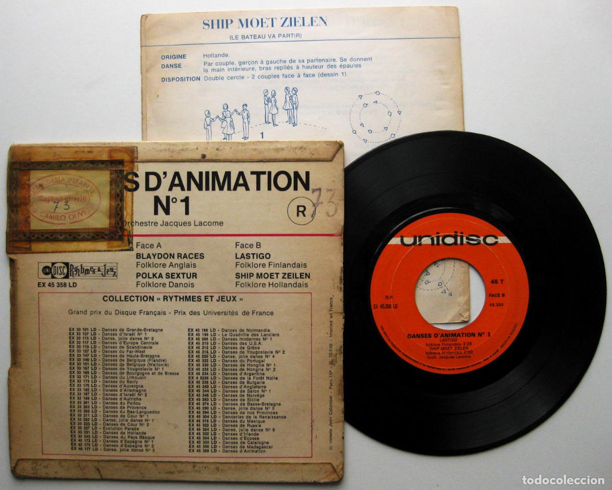 Discos de vinilo: Jacques Lacome - Danses DAnimation N&deg;1 - EP Unidisc 1970 BPY - Foto 2