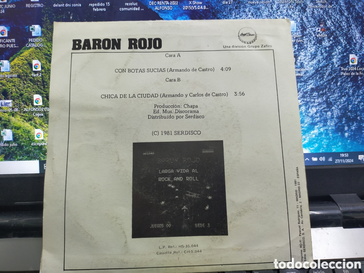 Discos de vinilo: Bar&oacute;n rojo single con botas sucias 1981 - Foto 2