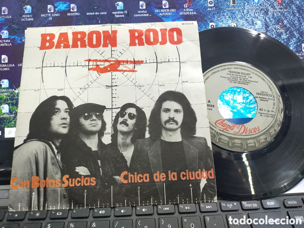 Discos de vinilo: Bar&oacute;n rojo single con botas sucias 1981 - Foto 1