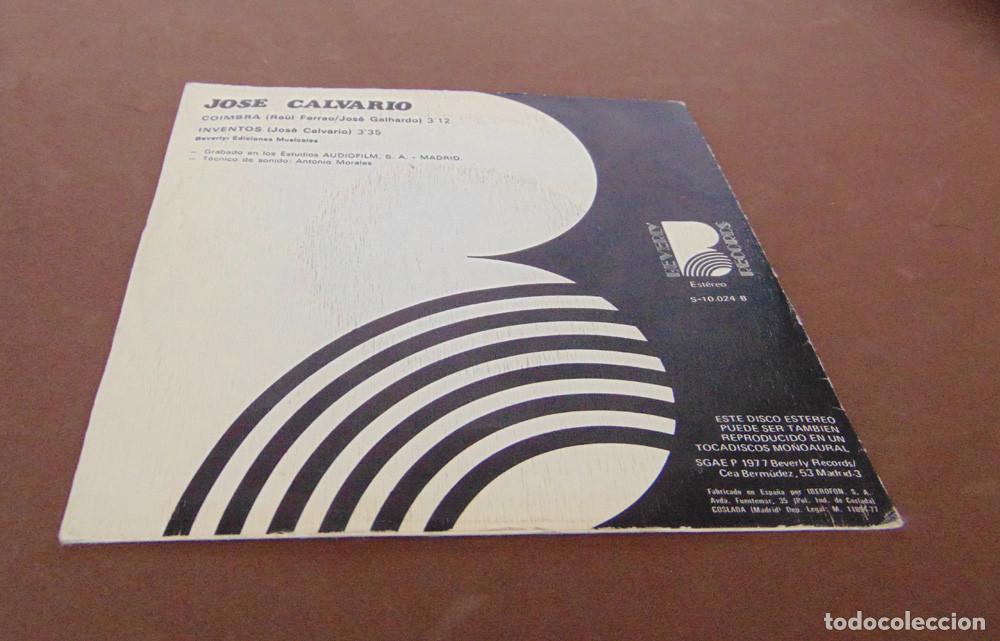 Discos de vinilo: JOSE CALVARIO - COIMBRA - SINGLE DE 1977 - Foto 2