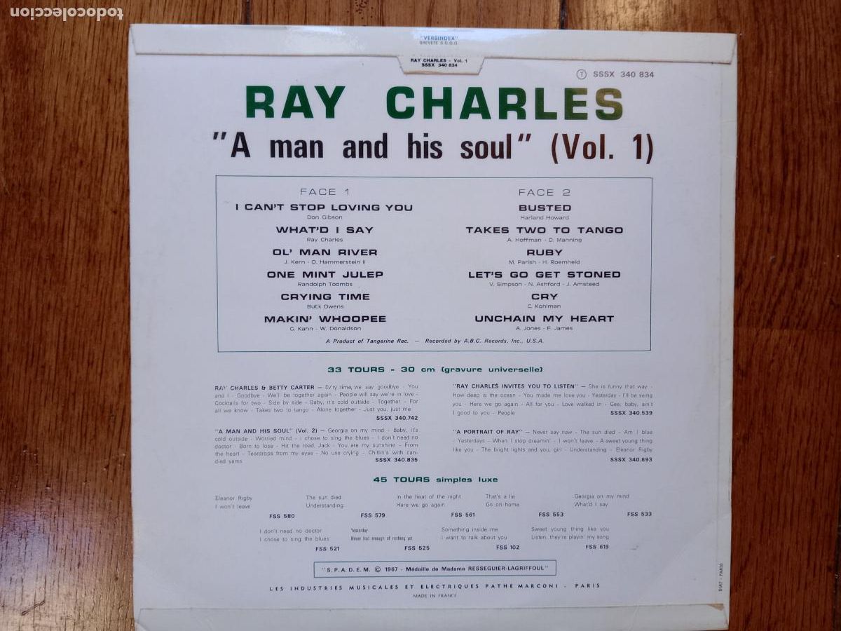 Discos de vinilo: Ray Charles - a man and his soul - volume 1 - Foto 2
