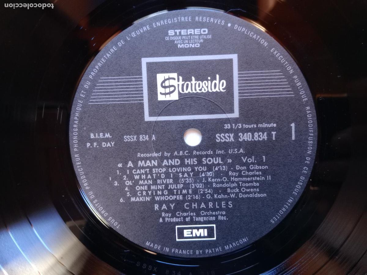 Discos de vinilo: Ray Charles - a man and his soul - volume 1 - Foto 3