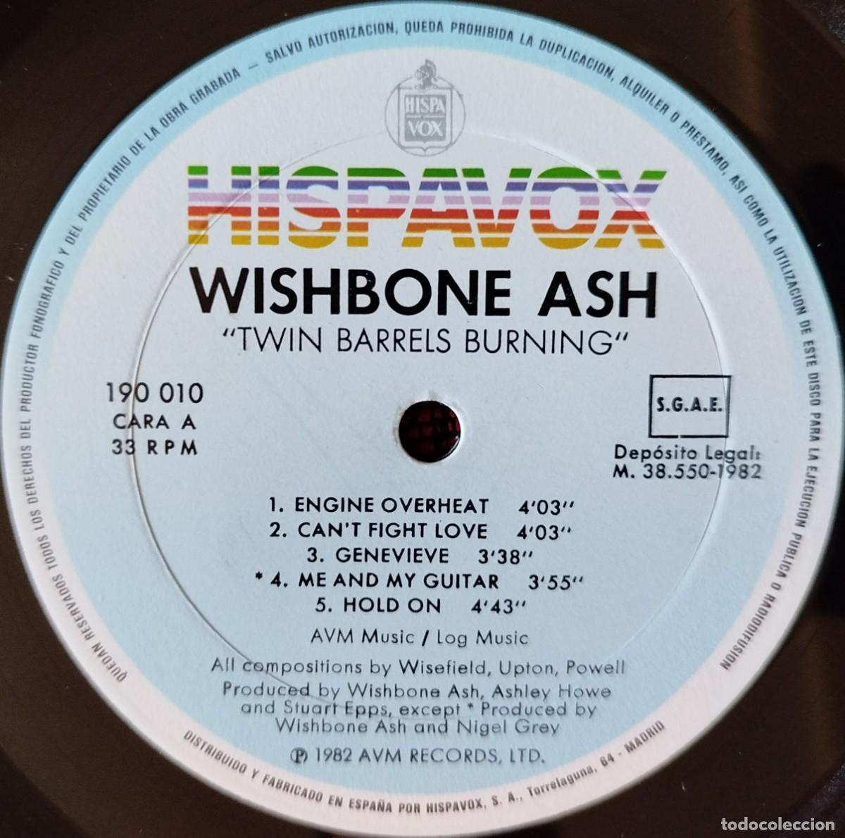 Discos de vinilo: WISHBONE ASH ** Twin Barrels Burning ** VINILO LP 1982 - Foto 3