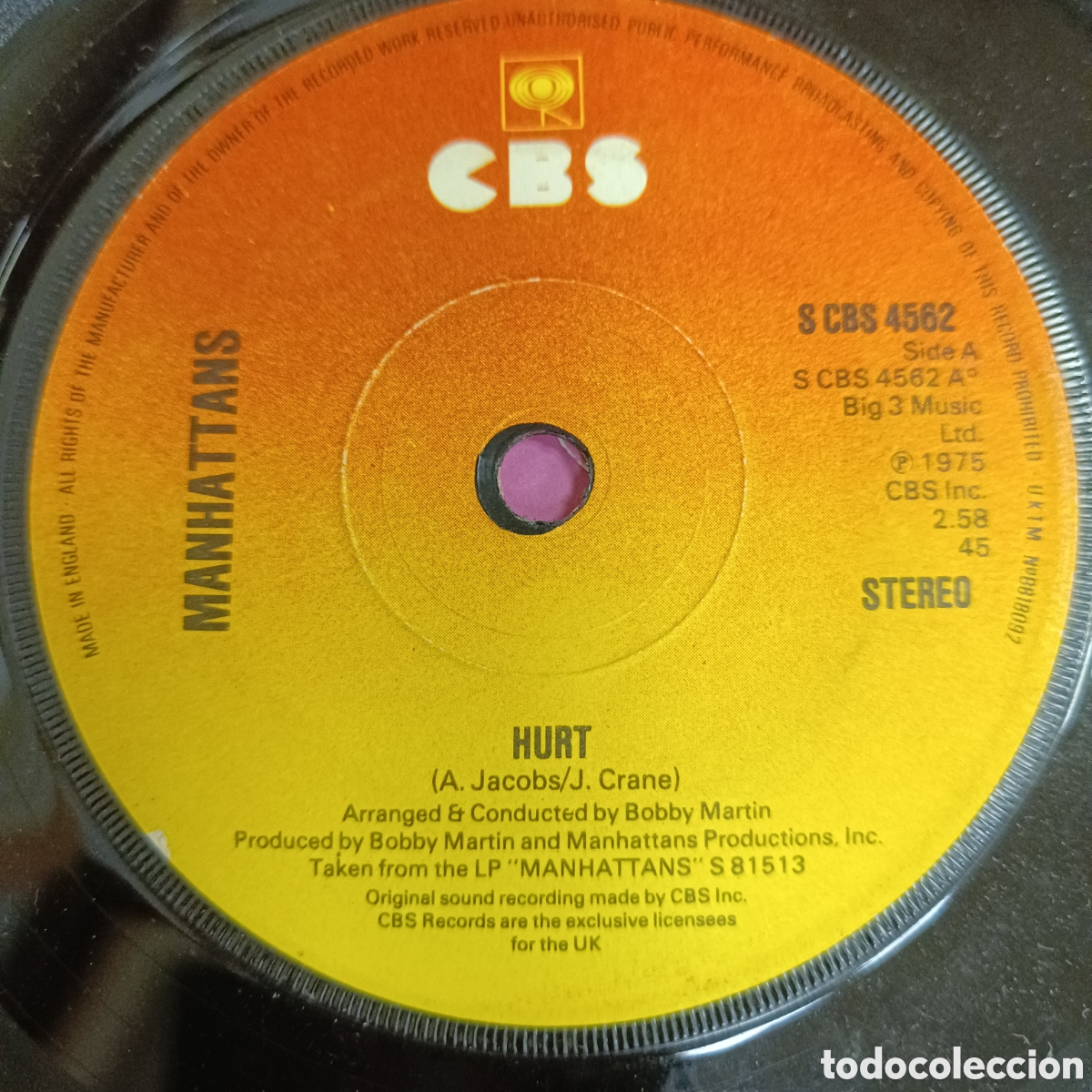 Discos de vinilo: Manhattans &ndash; Hurt (Edicion UK) - Foto 1