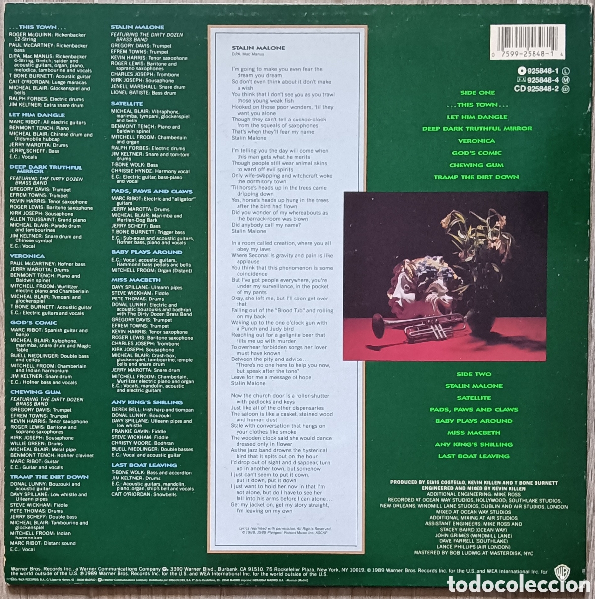 Discos de vinilo: Elvis Costello, 1989 - Spike - Foto 2
