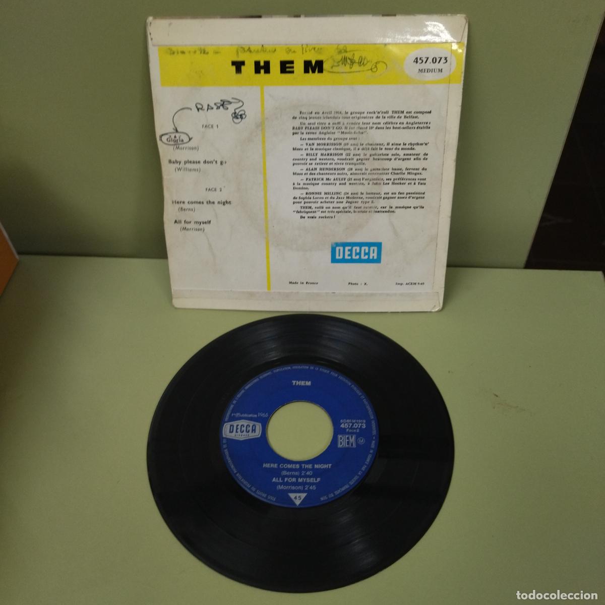 Discos de vinilo: EP SINGLE DISCO VINILO THEM GLORIA +3 - Foto 2