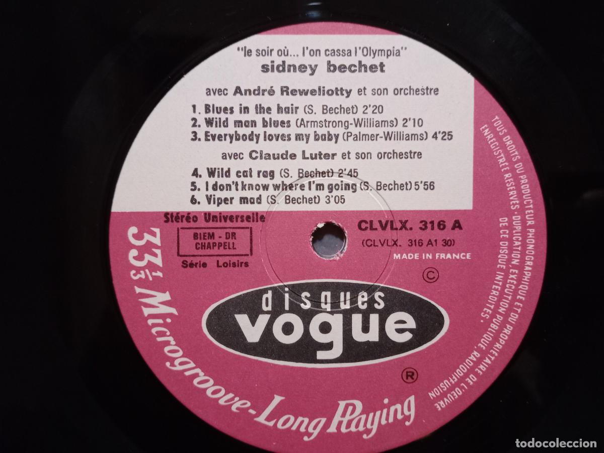 Discos de vinilo: Sidney Bechet - le soir ou .... lon cassa lOlympia - Foto 7