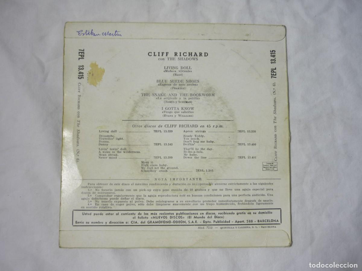 Discos de vinilo: EP vinilo Cliff Richard con The Shadows - Foto 2