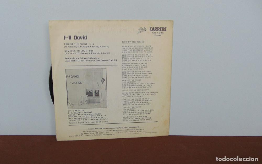 Discos de vinilo: F.R DAVID - PICK UP THE PHONE - SINGLE - Foto 2