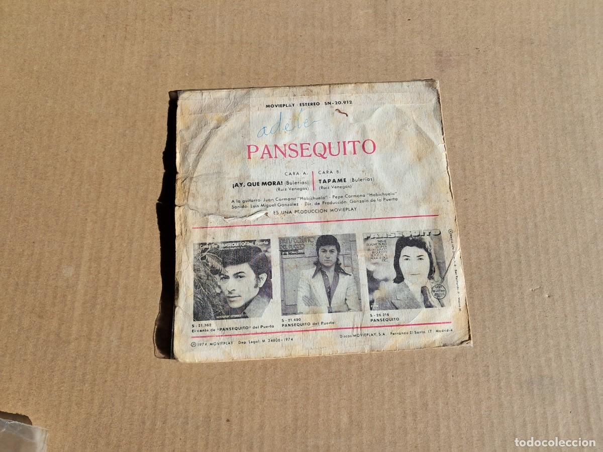 Discos de vinilo: PANSEQUITO - AY QUE MORA SINGLE 1974 - Foto 3