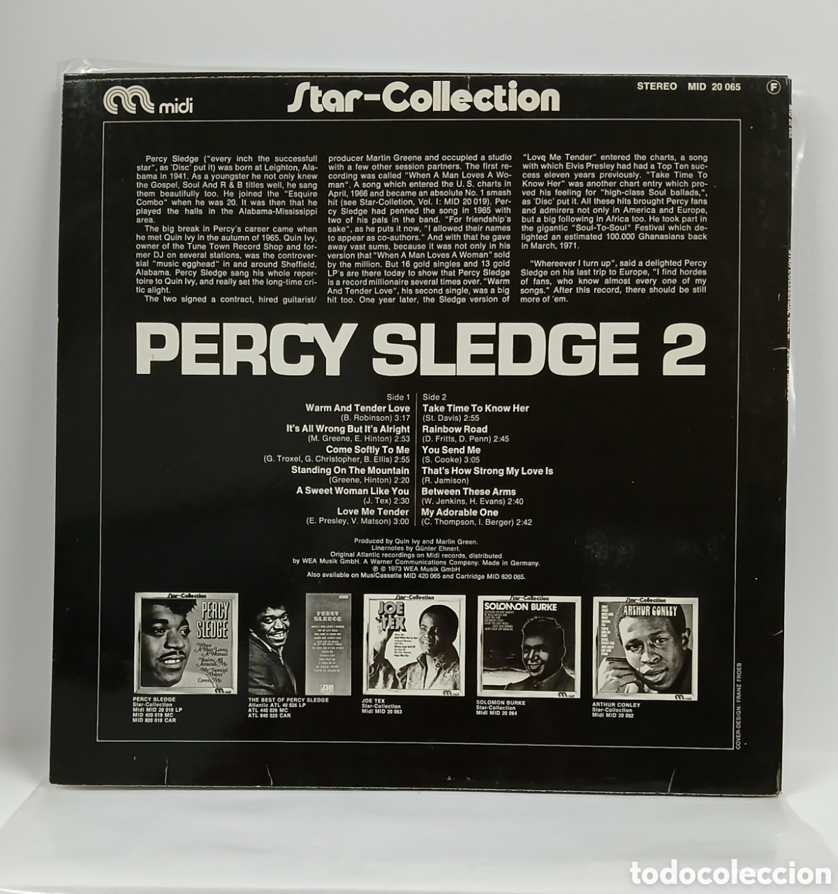 Discos de vinilo: PERCY SLEDGE LP. COMP. GERMANY. 1973 (NM , COMO NUEVO) - Foto 2