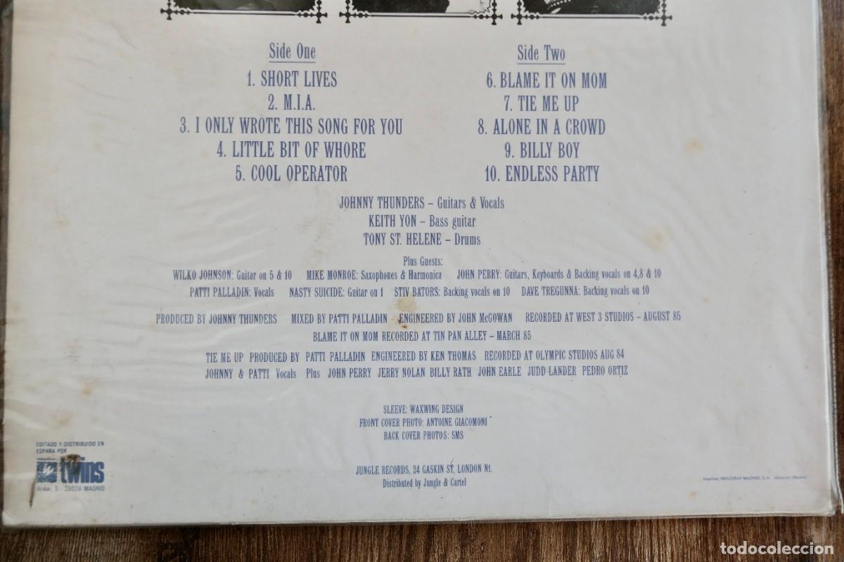 Discos de vinilo: LP VINILO- JOHNNY THUNDERS-QUE SERA SERA- 1986 - Foto 4
