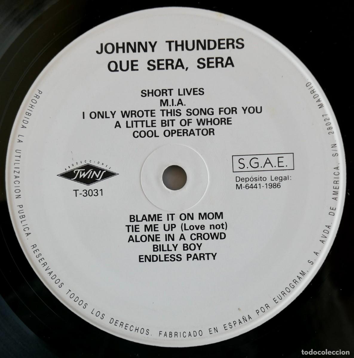 Discos de vinilo: LP VINILO- JOHNNY THUNDERS-QUE SERA SERA- 1986 - Foto 7