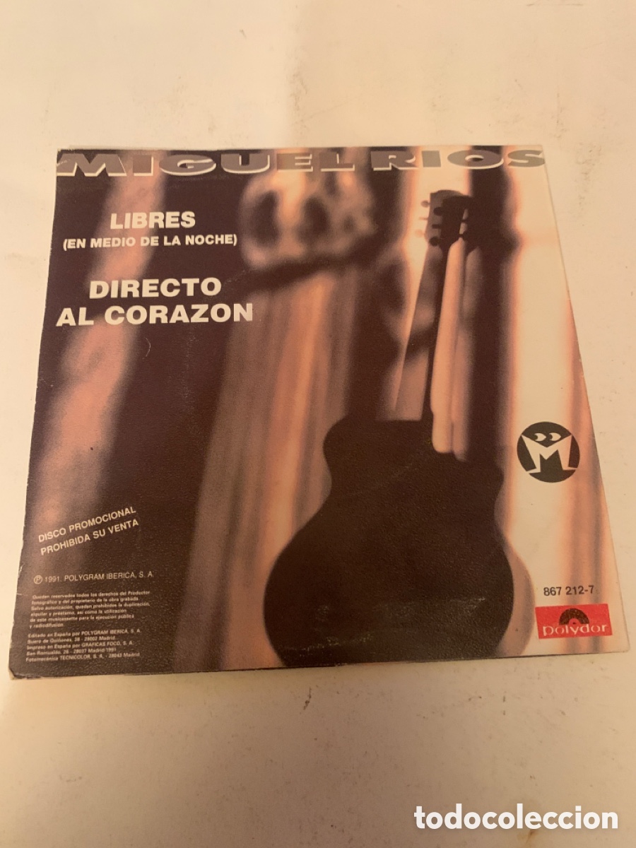 Discos de vinilo: Miguel rios libres directo al corazon promo - Foto 2
