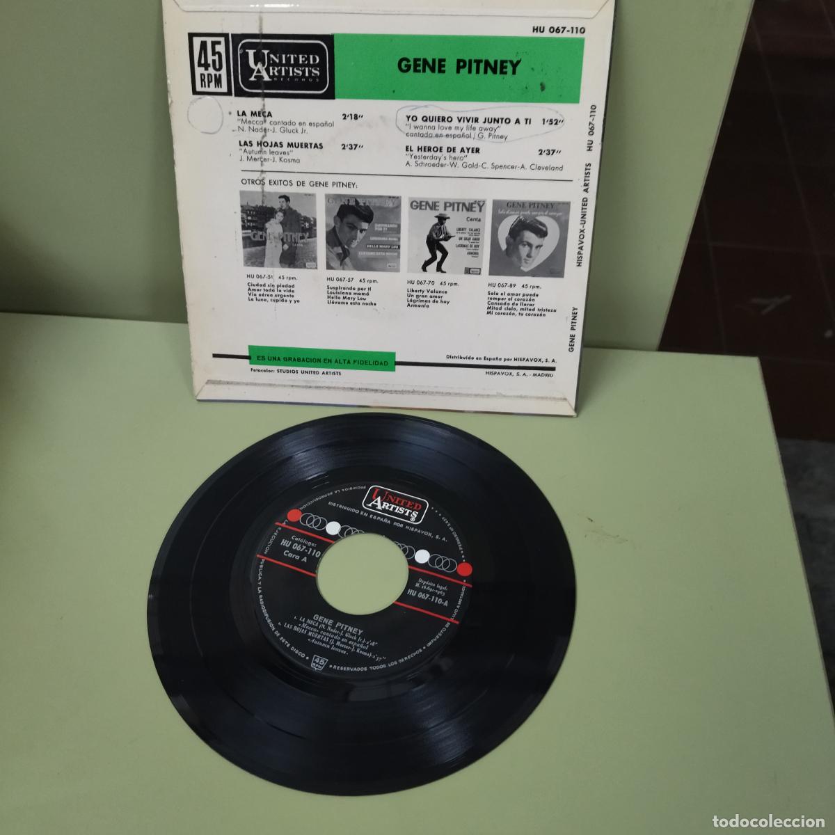 Discos de vinilo: EP SINGLE DISCO VINILO GENE PITNEY LA MECA +3 - Foto 2