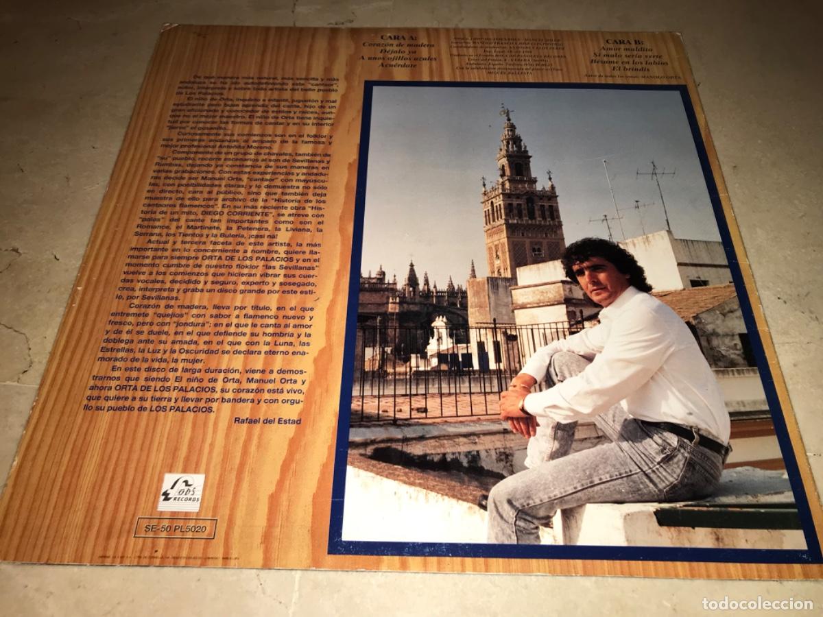 Discos de vinilo: MANOLO ORTA DE LOS PALACIOS-CORAZON DE MADERA-ORIGINAL 1989 - Foto 2