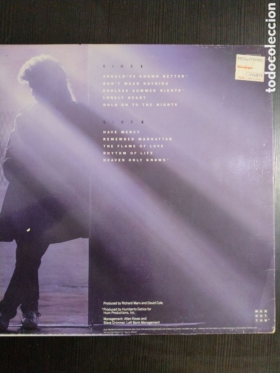 Discos de vinilo: Richard Marx LP made in Spain - Foto 2