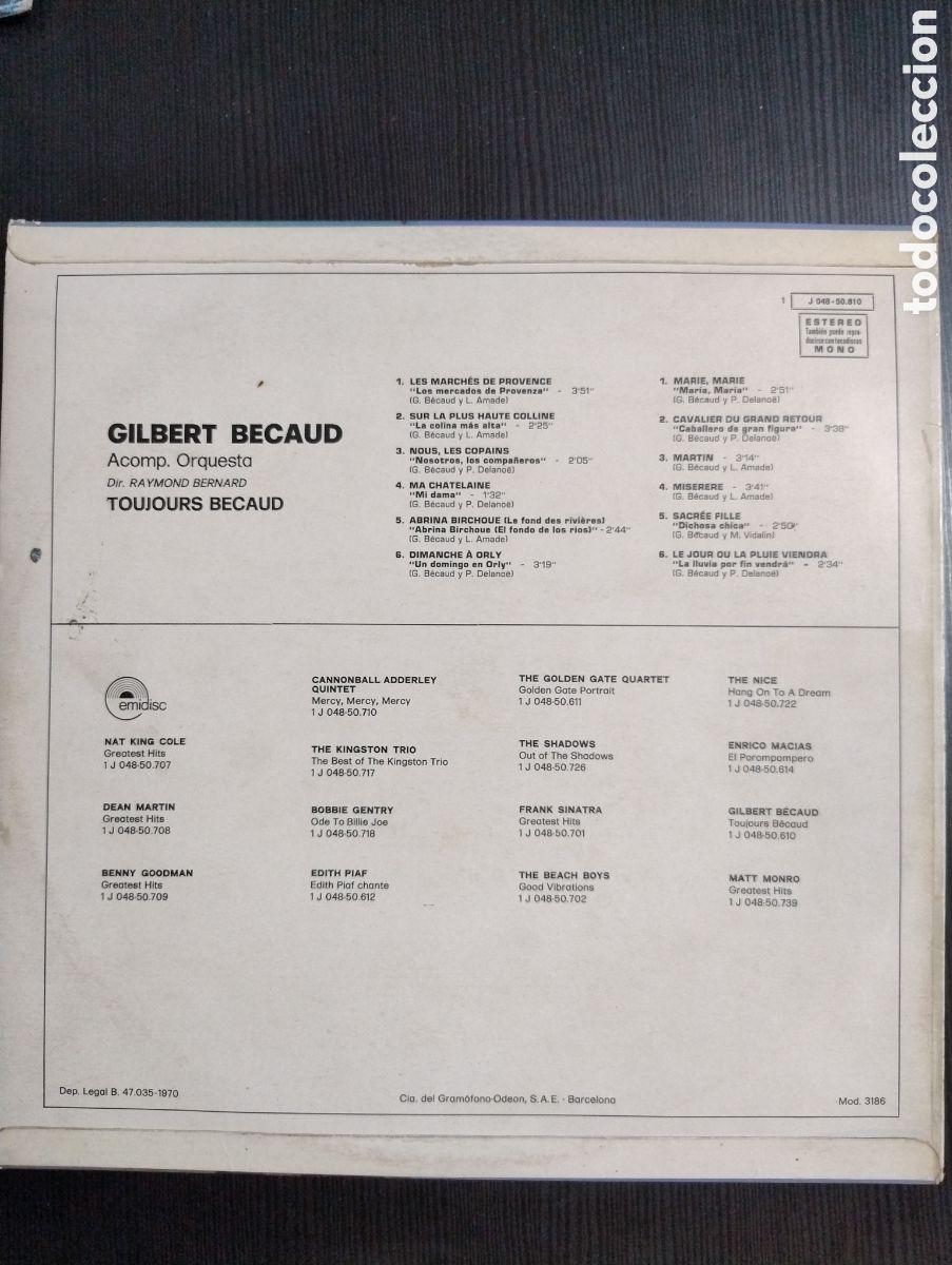Discos de vinilo: Gilbert becaud toujours becaud lp - Foto 2