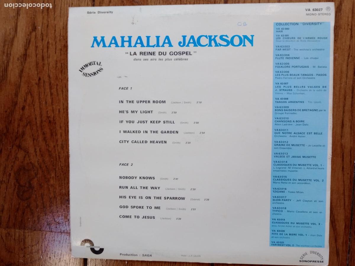 Discos de vinilo: Mahalia Jackson - immortal sessions - Foto 2