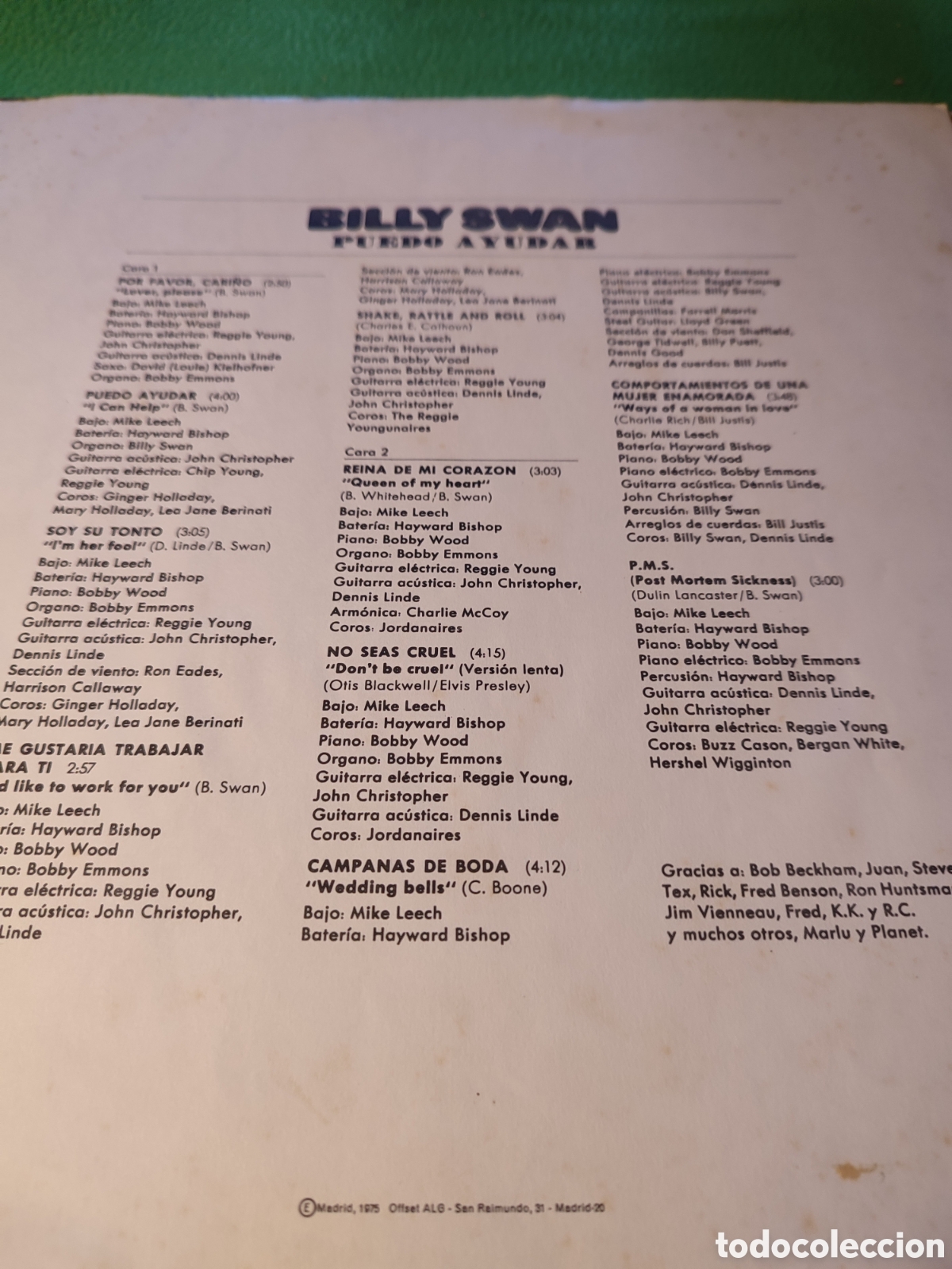 Discos de vinilo: Billy Swan - In can help ( Puedo ayudar) - Foto 3
