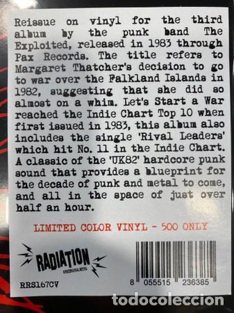 Discos de vinilo: Exploited Lets Start A War (Yellow Vinyl) - Foto 3