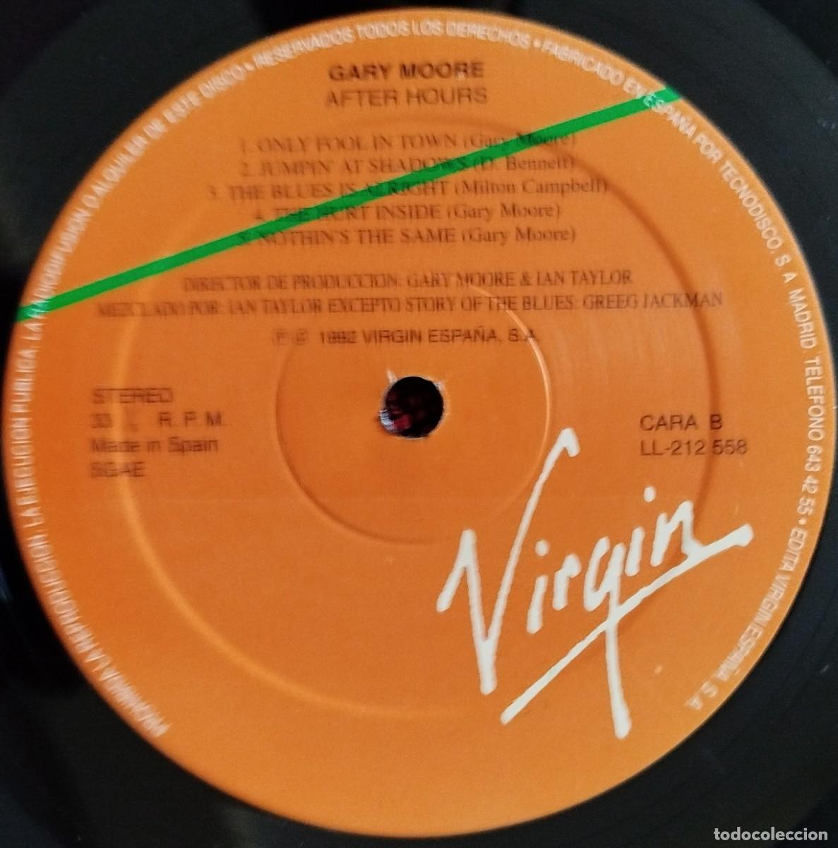 Discos de vinilo: GARY MOORE ** After Hours ** VINILO LP 1992 CON ENCARTE - Foto 4