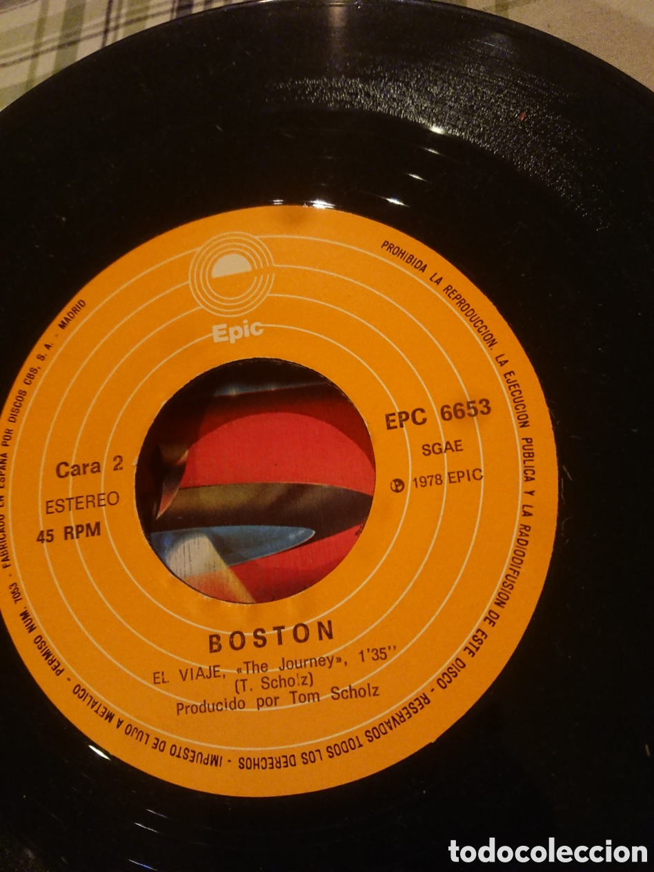 Discos de vinilo: Boston - No mires atr&aacute;s - single - Foto 4