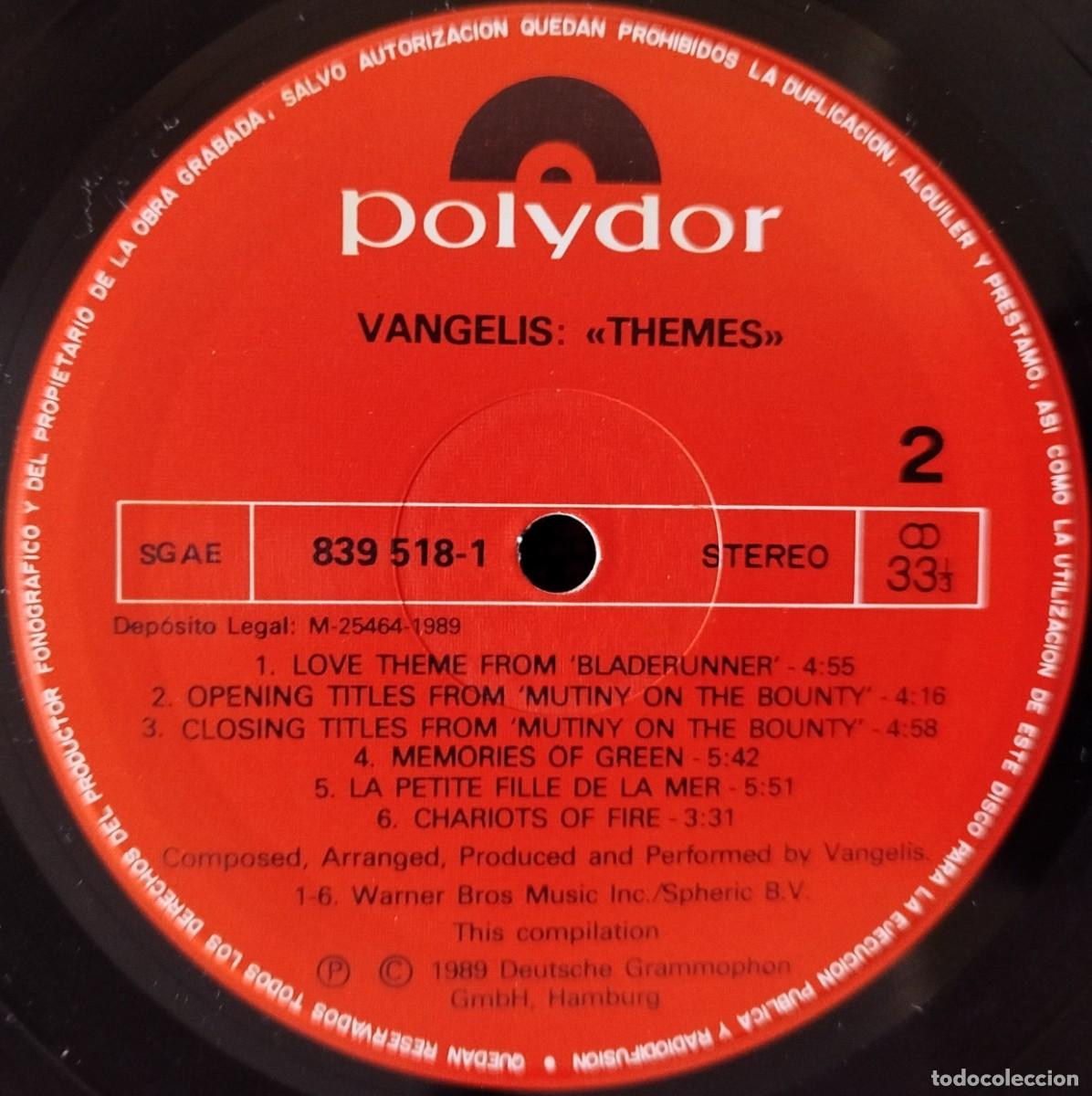 Discos de vinilo: VANGELIS ** Themes ** VINILO LP 1989 - Foto 4