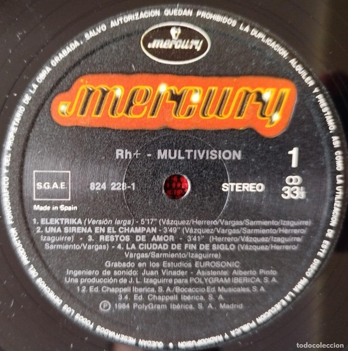 Discos de vinilo: RH+ ** Multivision ** VINILO LP 1984 - Foto 3