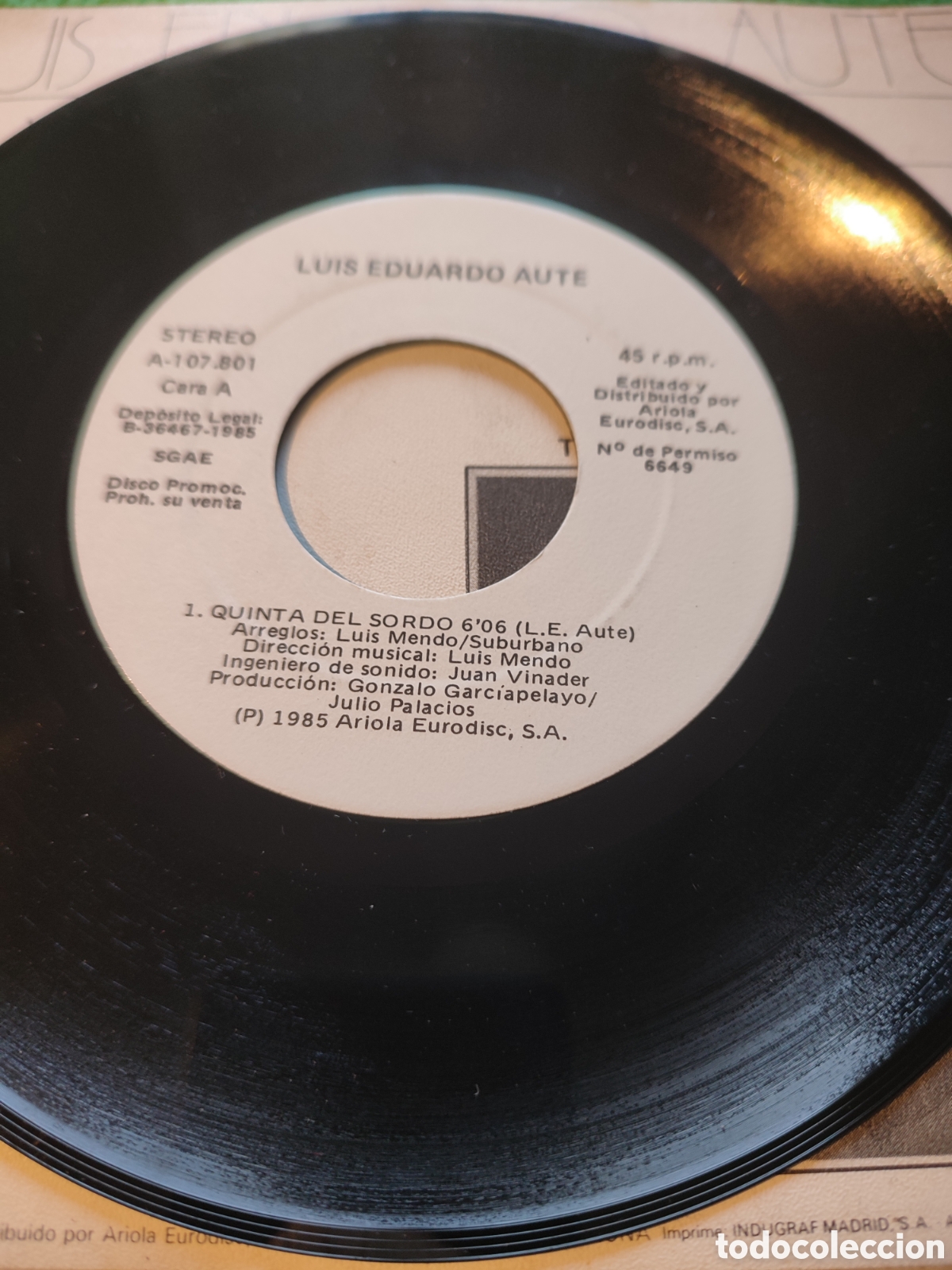 Discos de vinilo: Luis Eduardo Aute - Quinta del sordo - Foto 3