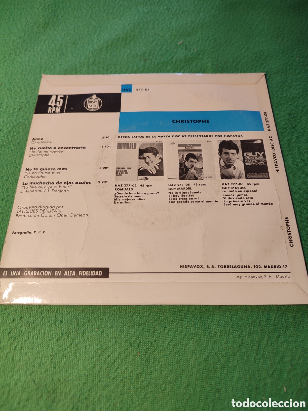 Discos de vinilo: Christophe - Aline + 3 Edici&oacute;n de 1965 - Foto 2