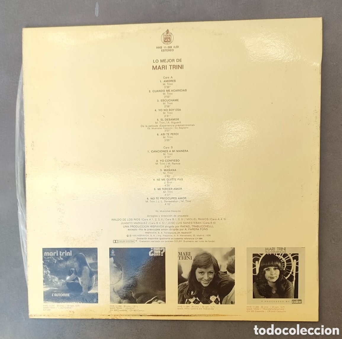 Discos de vinilo: Lo mejor de MARI TRINI, HISPAVOX, 1976 - Foto 2