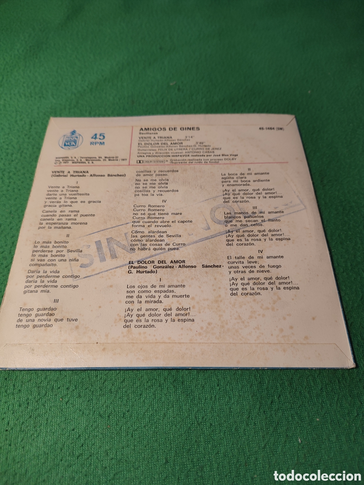 Discos de vinilo: Amigos de Gines - Vente a Triana - Foto 2