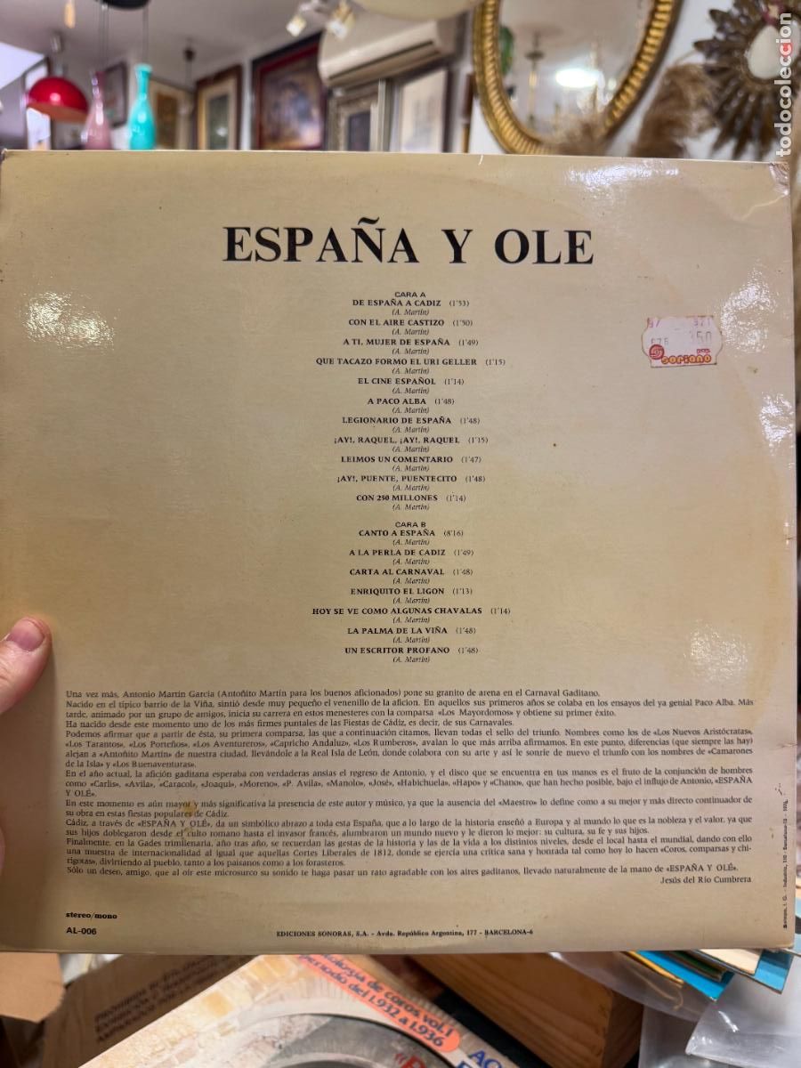 Discos de vinilo: LP CARNAVAL DE CADIZ - ESPA&Ntilde;A Y OLE - Foto 2