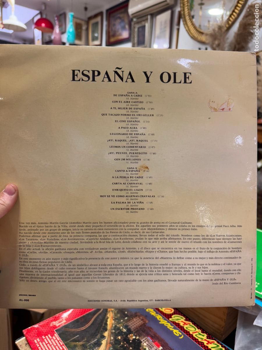 Discos de vinilo: LP CARNAVAL DE CADIZ - COMPARSA ESPA&Ntilde;A Y OLE - Foto 2