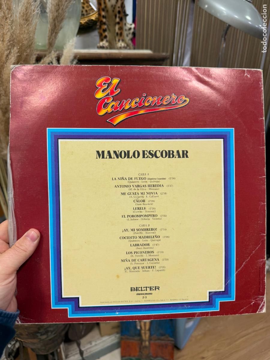 Discos de vinilo: LP EL CANCIONERO - MANOLO ESCOBAR - Foto 2
