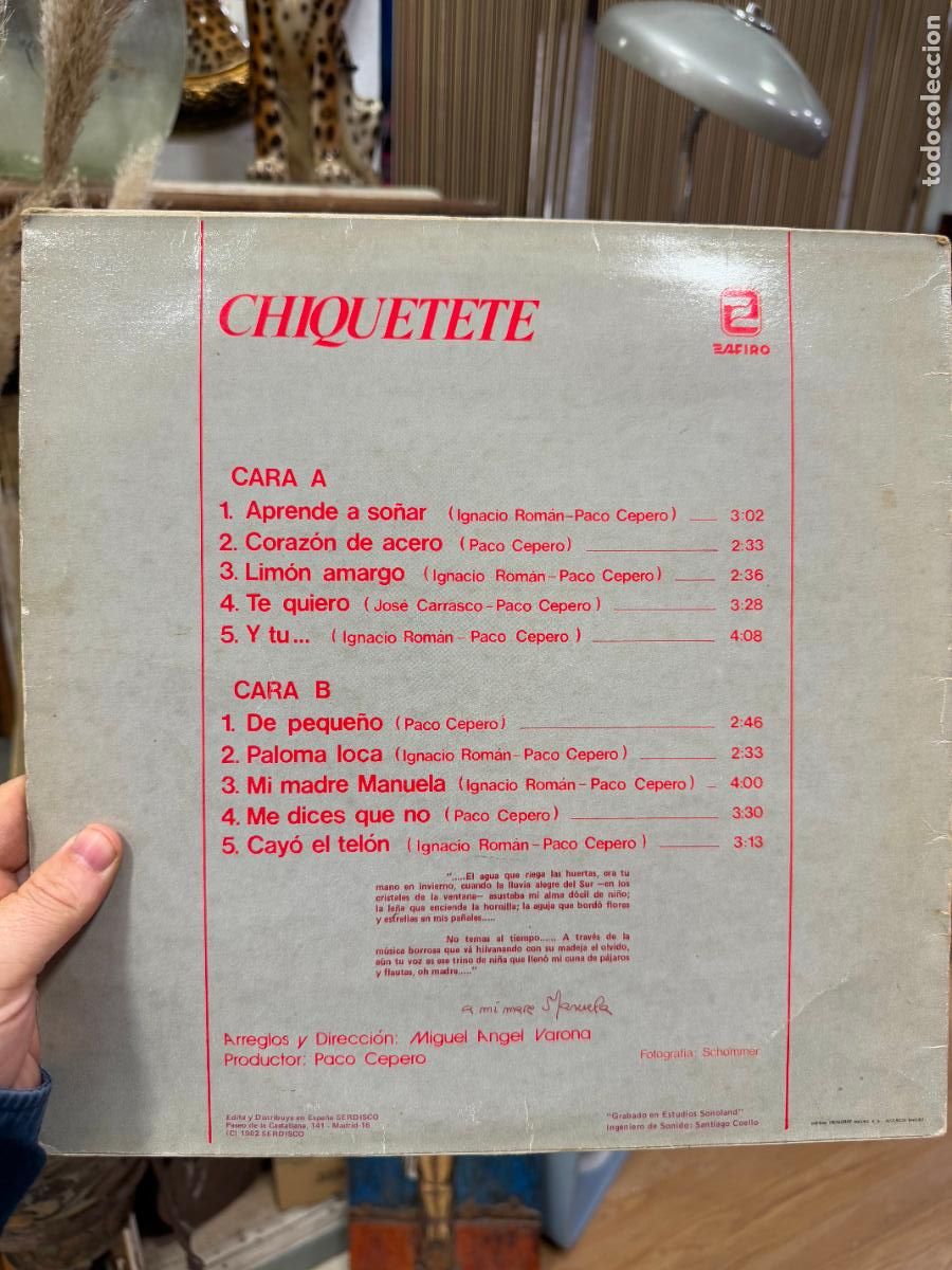 Discos de vinilo: LP CHIQUETETE - APRENDE A SO&Ntilde;AR - Foto 2