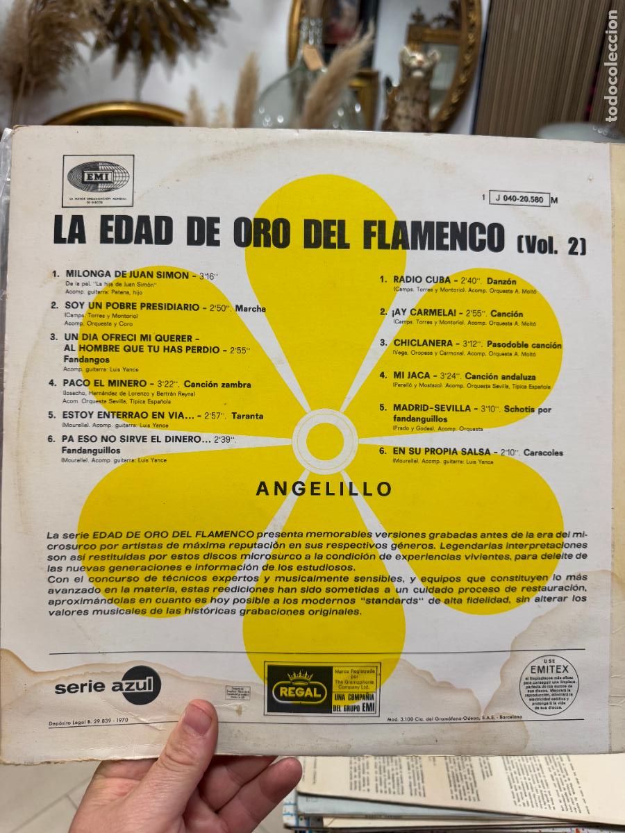 Discos de vinilo: LP ANGELILLO - LA EDAD DE ORO DEL FLAMENCO - Foto 2