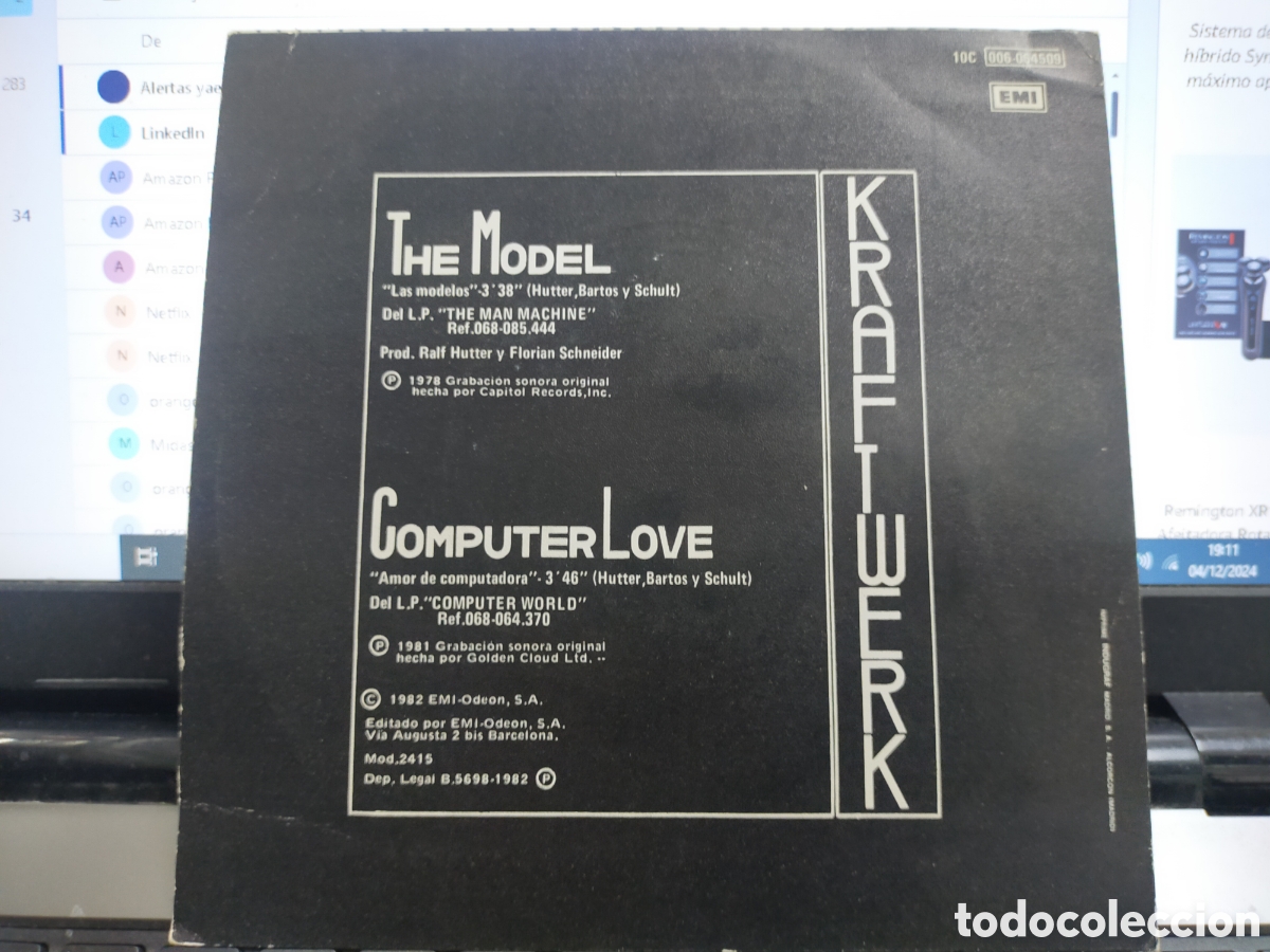Discos de vinilo: Kraftwerk single las modelos Espa&ntilde;a 1978 - Foto 2