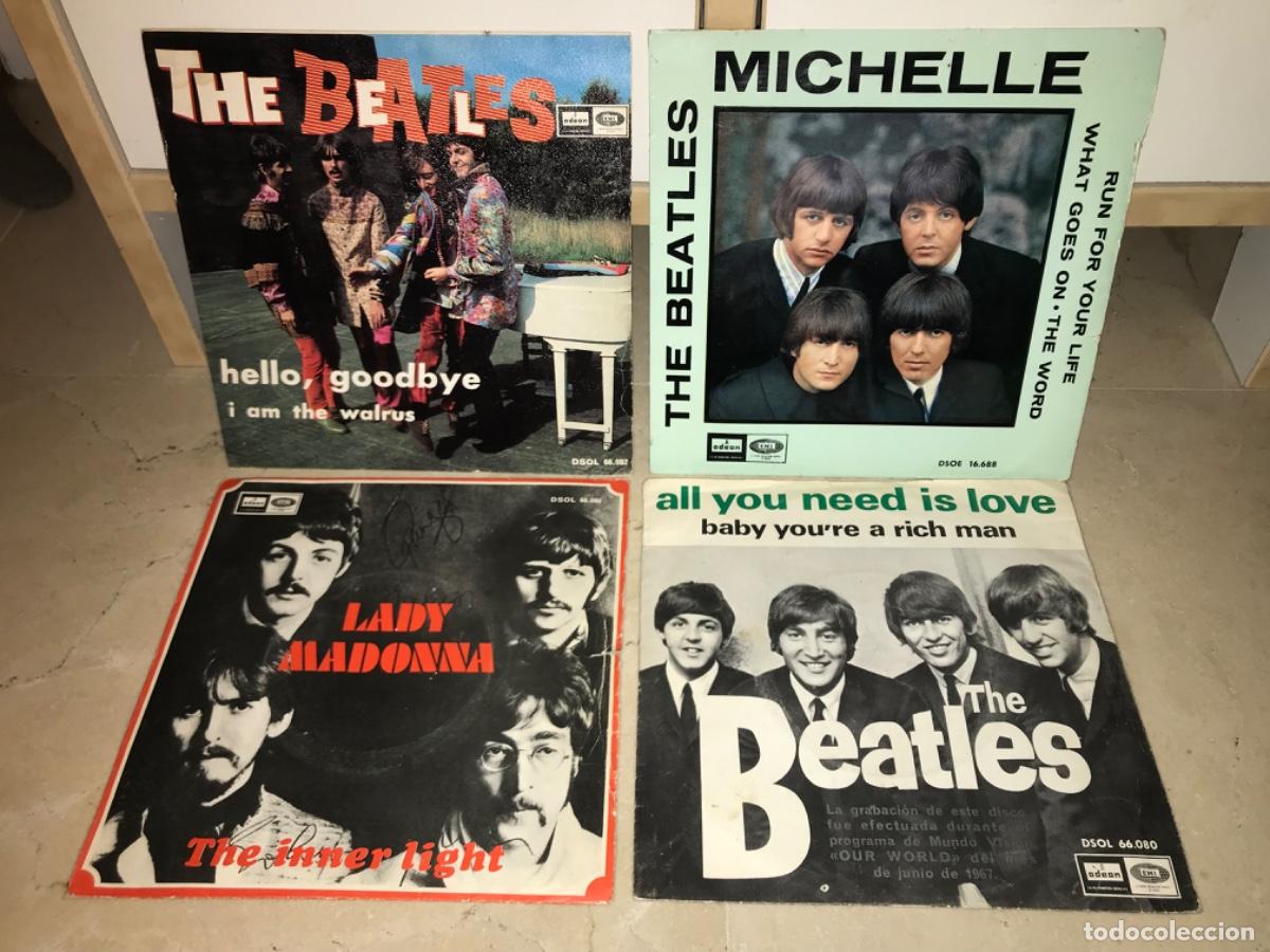 Discos de vinilo: LOTE DE 4 SINGLES Y EPs ORIGINALES DE THE BEATLES - Foto 1