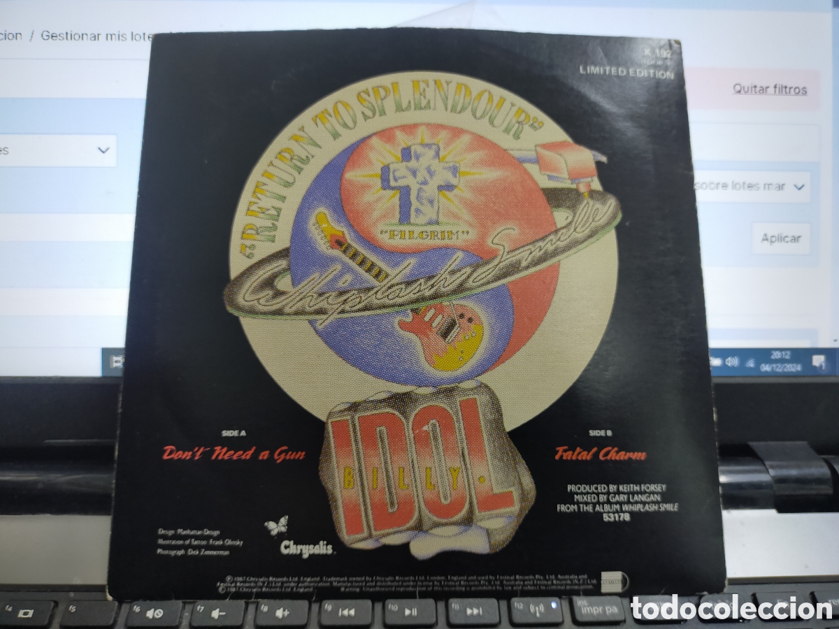 Discos de vinilo: Billy Idol single dont need a gun Australia 1986 - Foto 2