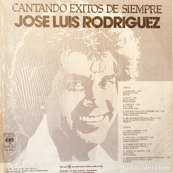 Discos de vinilo: Jose Luis Rodriguez &ndash; Cantando Exitos De Siempre - Foto 2