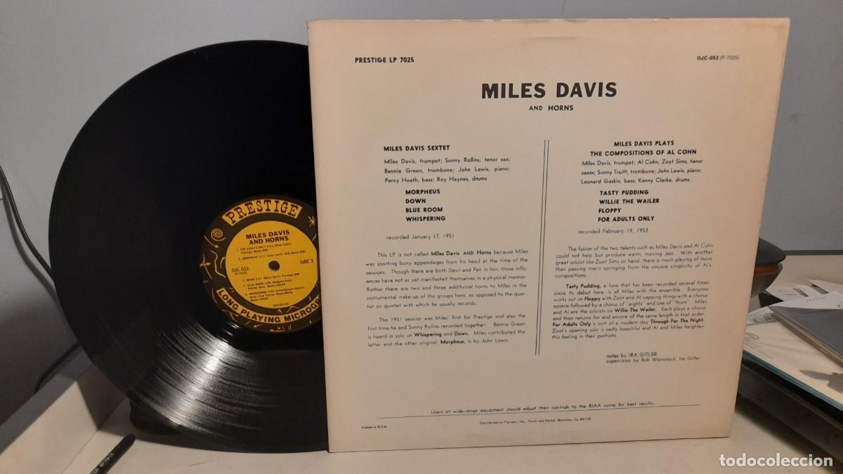 Discos de vinilo: LP MILES DAVIS - MILES DAVIS AND HORNS - Foto 2