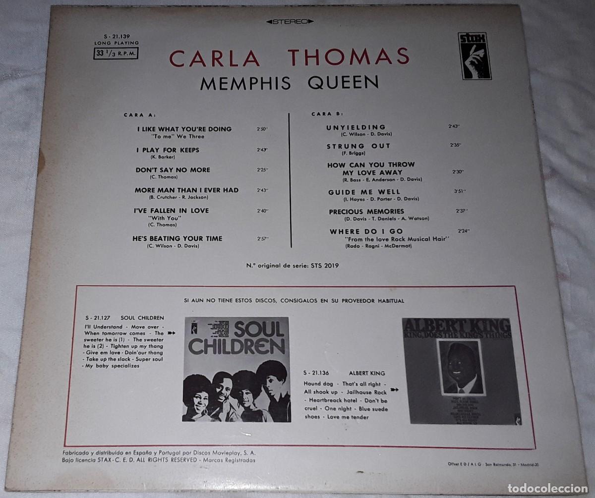 Discos de vinilo: LP - CARLA THOMAS - MEMPHIS QUEEN - Foto 2