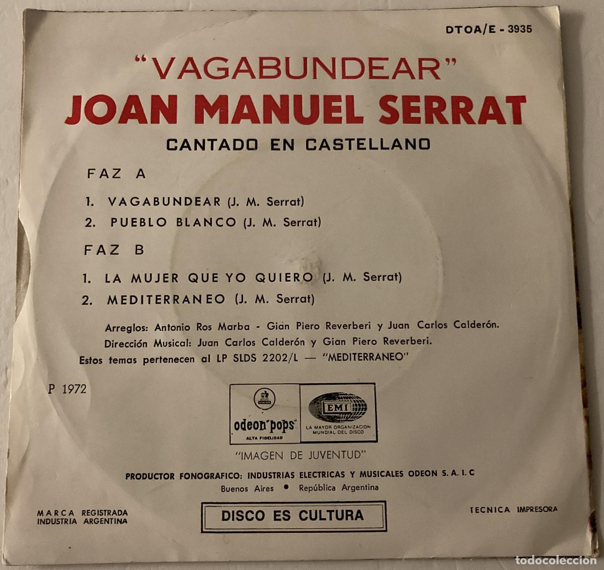 Discos de vinilo: VINILO EP DE JOAN MANUEL SERRAT DE ARGENTINA - Foto 2