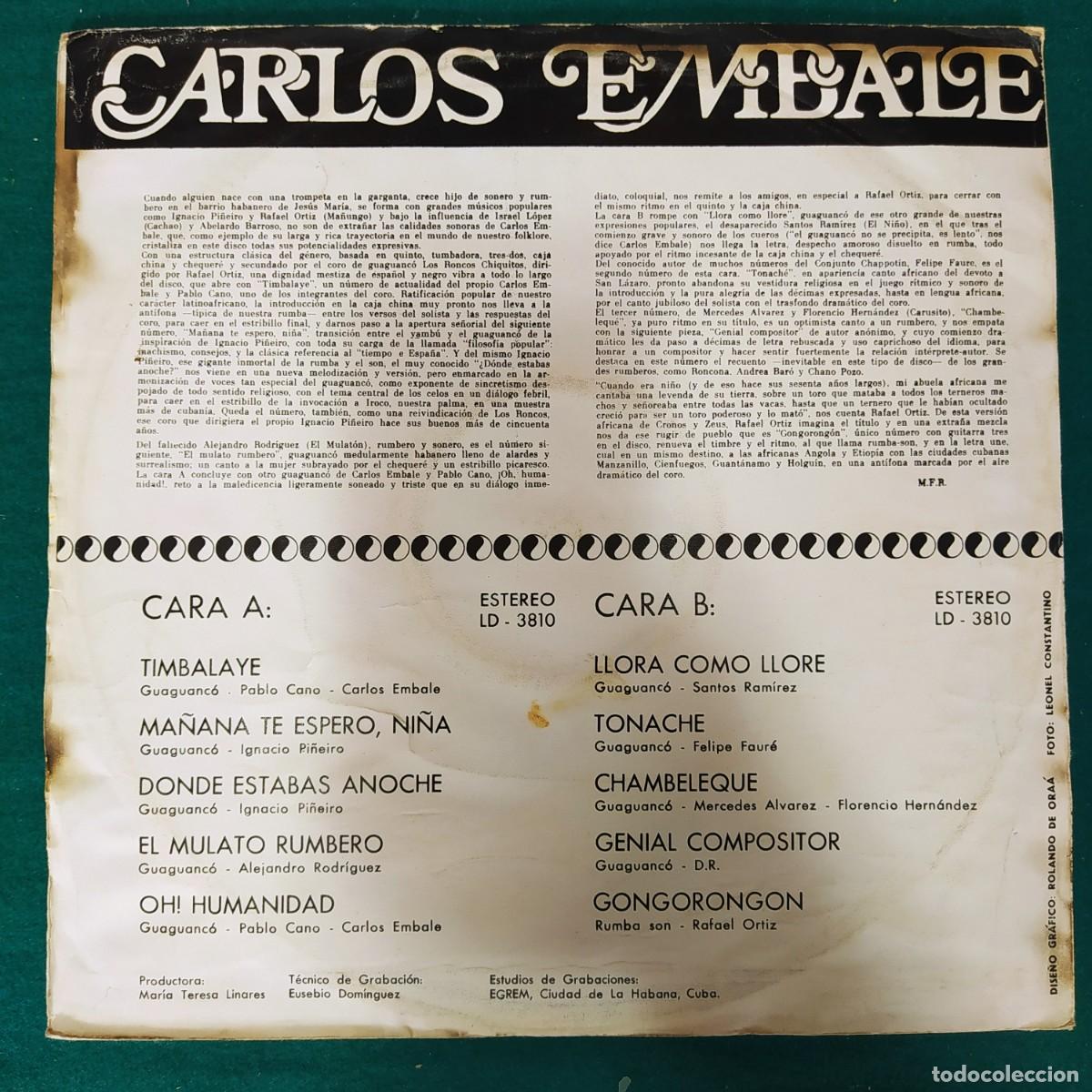 Discos de vinilo: Carlos Embale &ndash; Carlos Embale - Foto 2