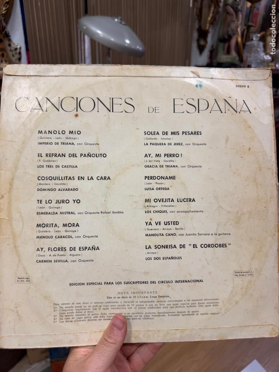 Discos de vinilo: LP CANCIONES DE ESPA&Ntilde;A - Foto 2