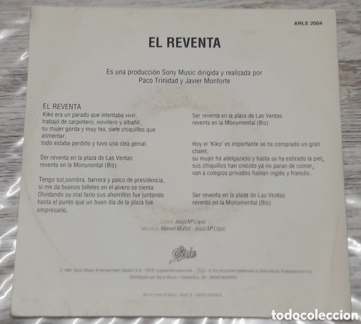 Discos de vinilo: ESPONTANEOS - EL REVENTA - EPIC/SONY 1991 - Foto 2