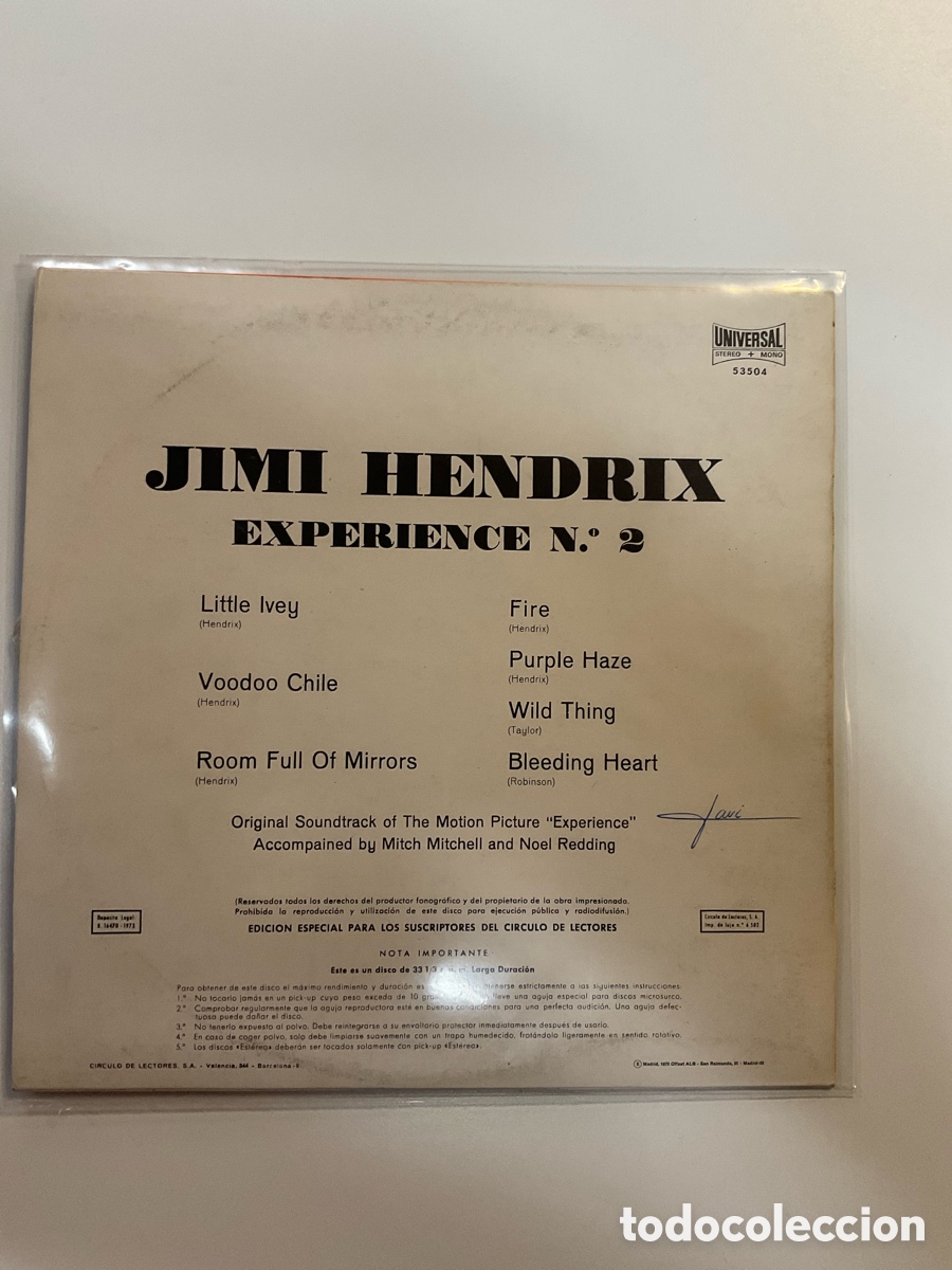 Discos de vinilo: JIMI HENDRIX. Experience No2 - Foto 2