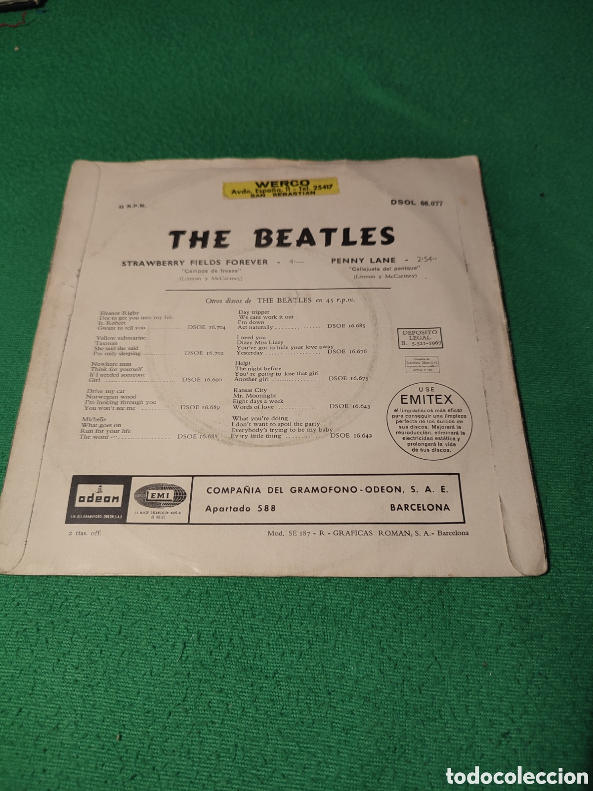 Discos de vinilo: The Beatles - Strawberry fields Forever - Foto 2